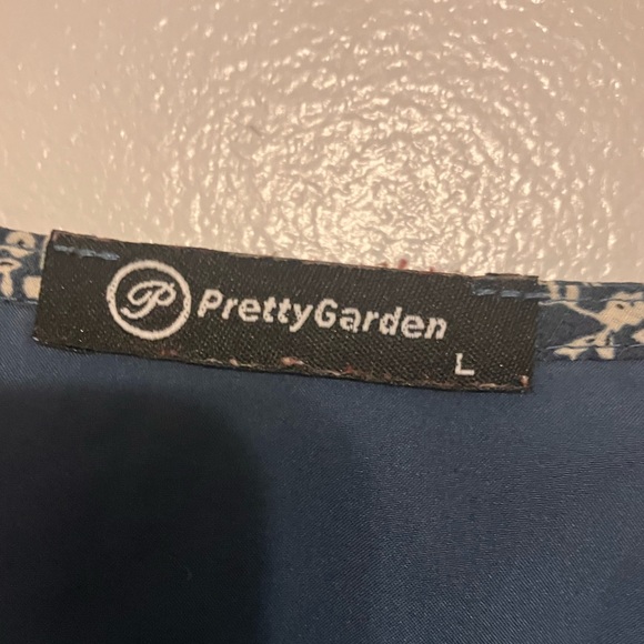 Blue Floral Midi Dress - Picture 2 of 4